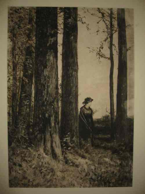 ALBION HARRIS BICKNELL Landscape and Woman.